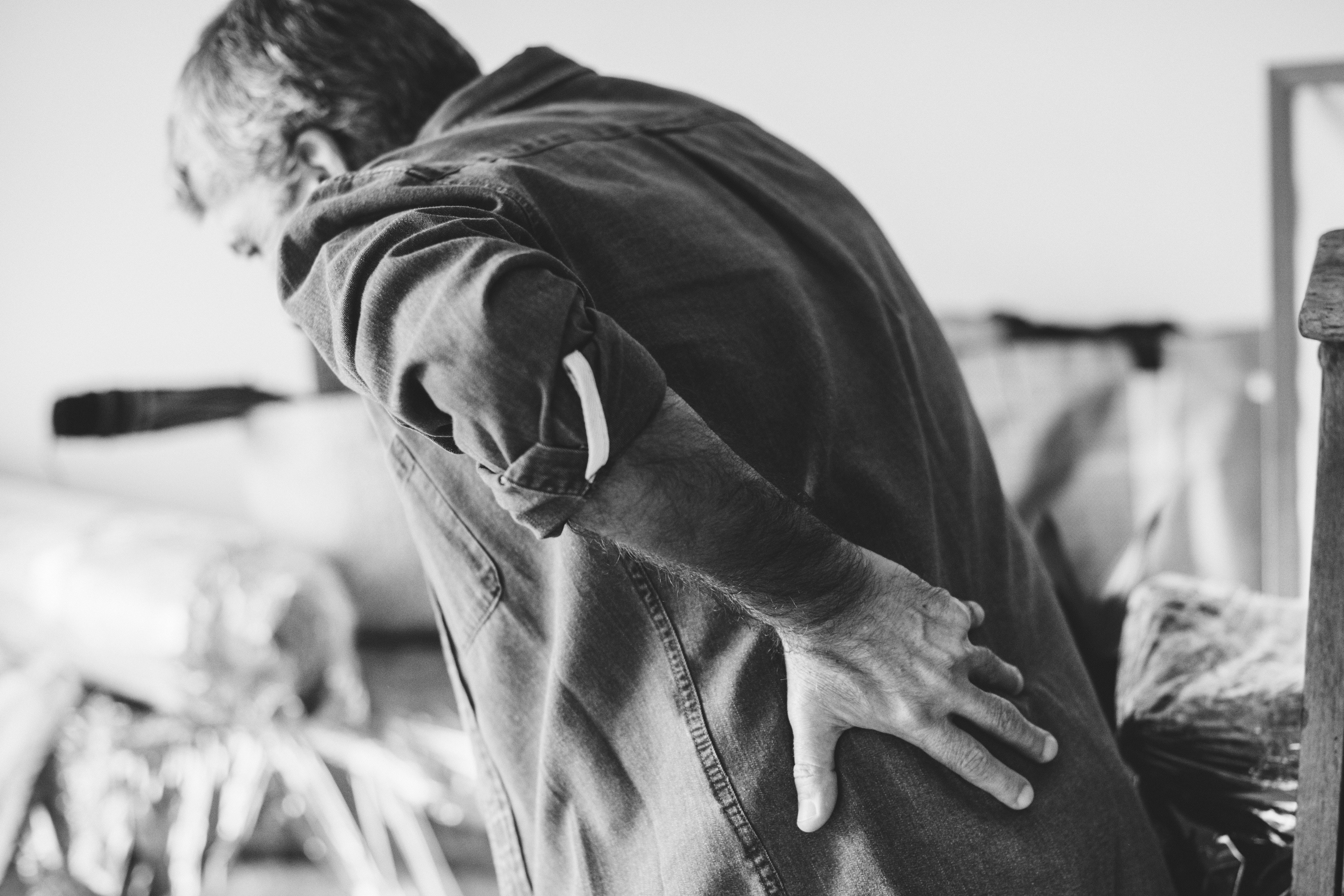 Man with backpain